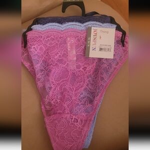 Lace Trim Women's Bikini Panty - Pink